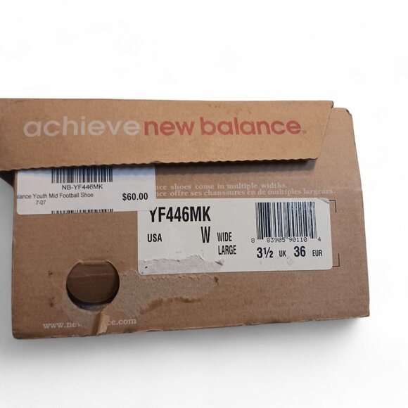 New Balance Youth Boys Black and White Football Cleats YF446MBK  Size 5W - Picture 13 of 13